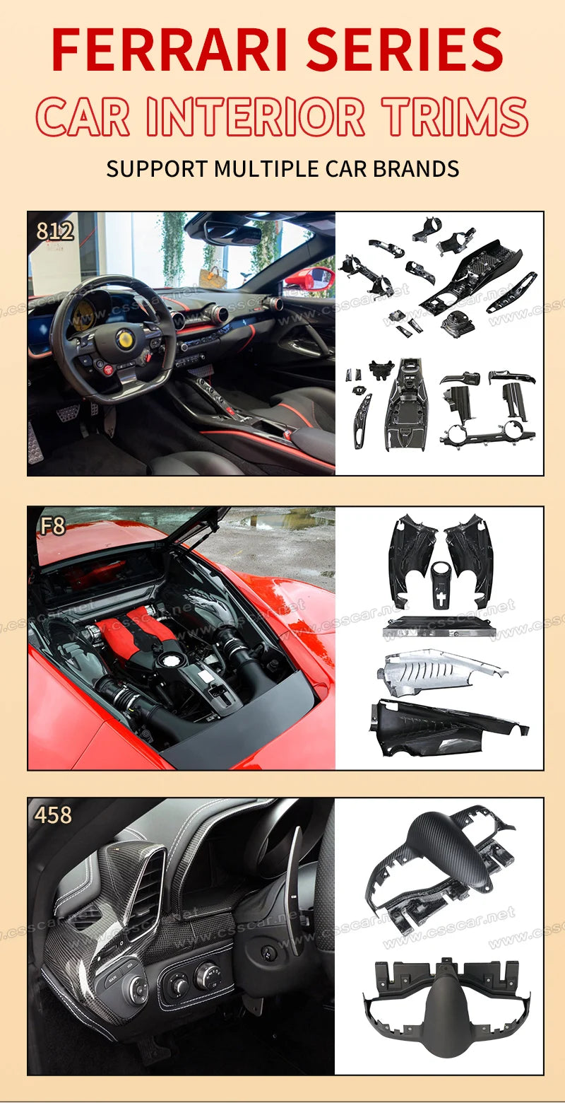 Couvercle de panneau de commutateur de bouton de commande centrale de voiture avec base, fibre de carbone sèche, accessoires intérieurs, Ferrari 488 GTB, style OEM