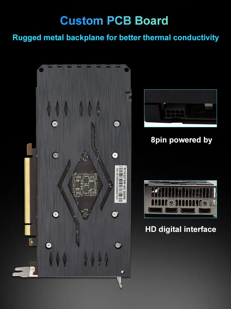 USED Video card RTX 3070M 8GB 256Bit DDR6 Non LHR Perfectly Compatible With Mining BTC ETH Speed Reaches 65+MH/S