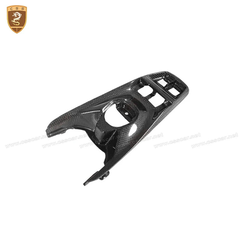 Couvercle de panneau de commutateur de bouton de commande centrale de voiture avec base, fibre de carbone sèche, accessoires intérieurs, Ferrari 488 GTB, style OEM