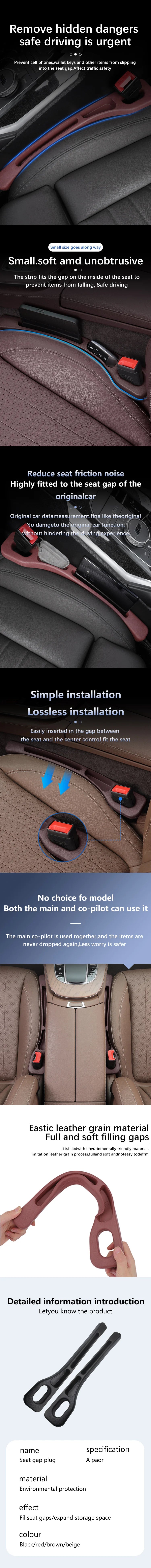 Car Seat Gap Filler Between Seats Crevice Interior Accessories For Volkswagen VW Golf 3 4 5 6 7 MK4 MK5 MK6 MK7 Passat B5 B6 B7