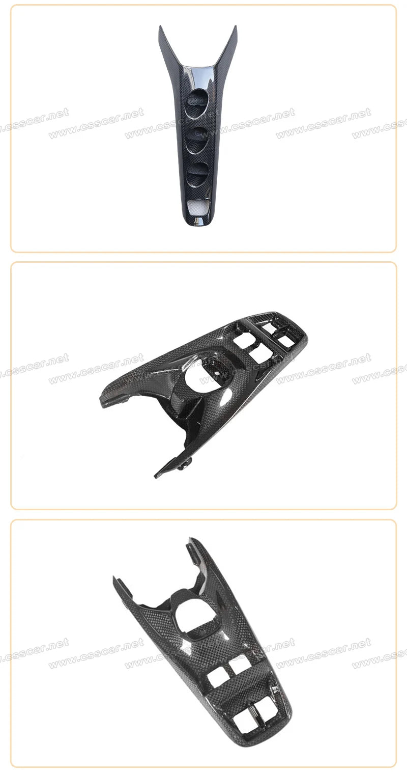 Couvercle de panneau de commutateur de bouton de commande centrale de voiture avec base, fibre de carbone sèche, accessoires intérieurs, Ferrari 488 GTB, style OEM