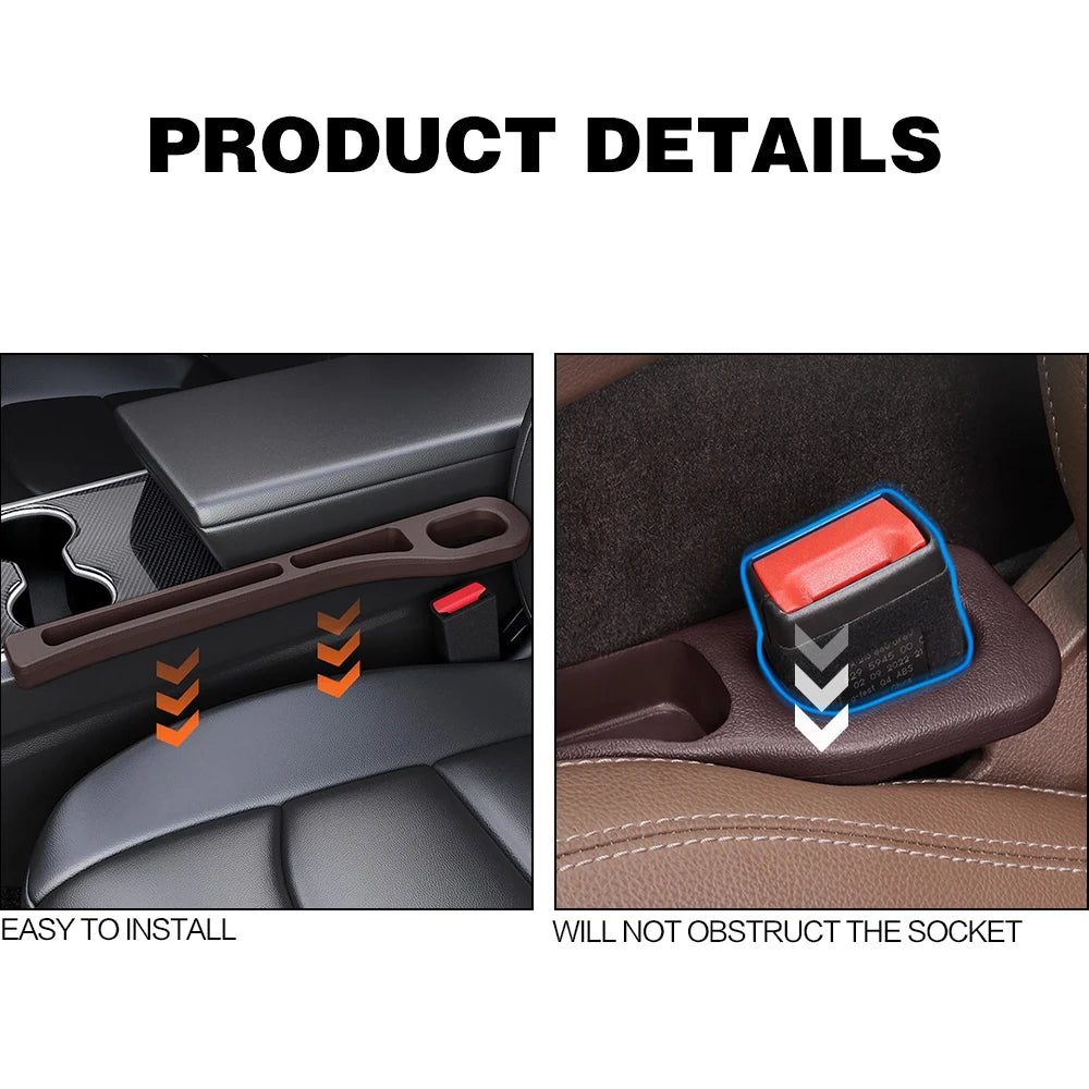 2X For Mitsubishi Airtrek Pajero Outlander ASX Car Seat Gap Filler Between Seats Crevice Box Bag Interior Decoration Accessories