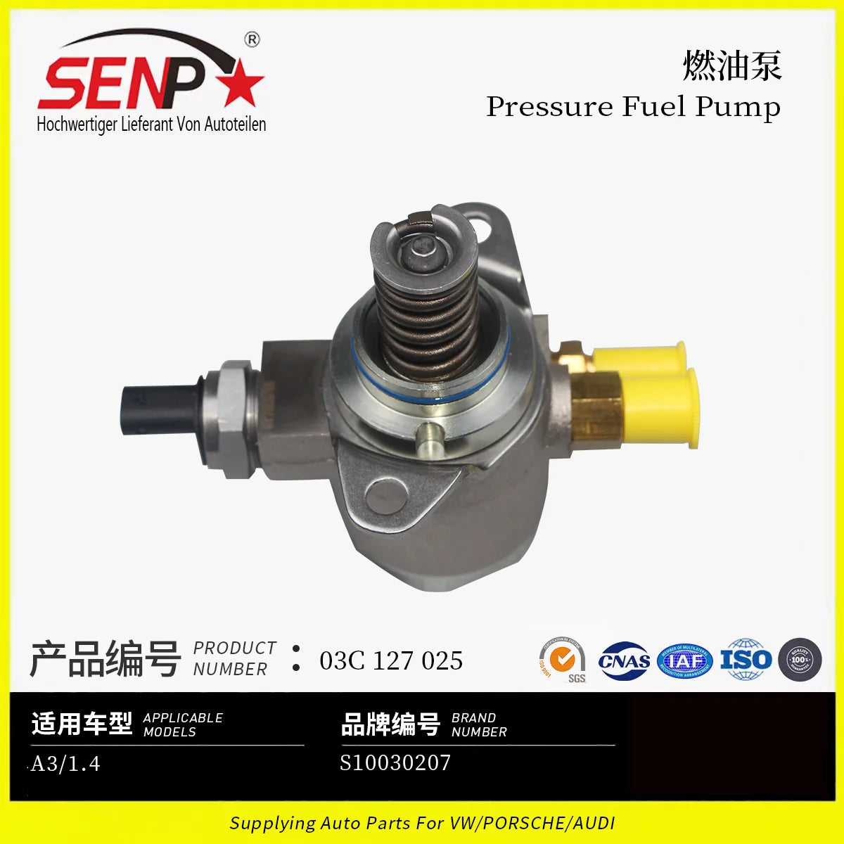 SENP Auto Engine System Parts Fuel Pump For Audi 03C 127 025 03C127025